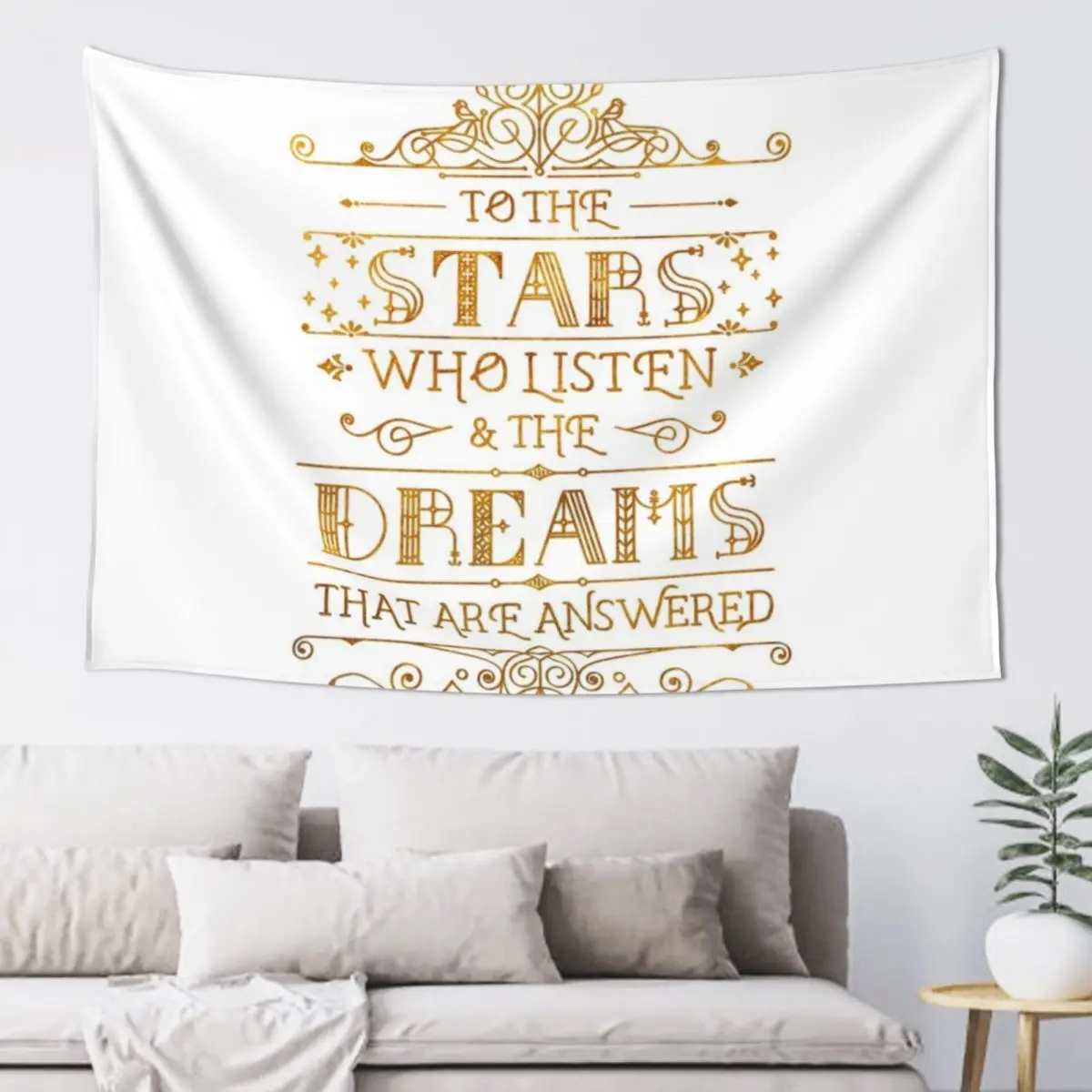 

To the stars who listen - white Tapestry Wall Coverings Funny Wall Hanging Decor Decoration Pictures Room Wall Tapestry