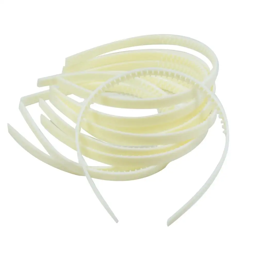 10x Plastic Solid Headband Womens Alice Hair Band Hair Hoop with DIY