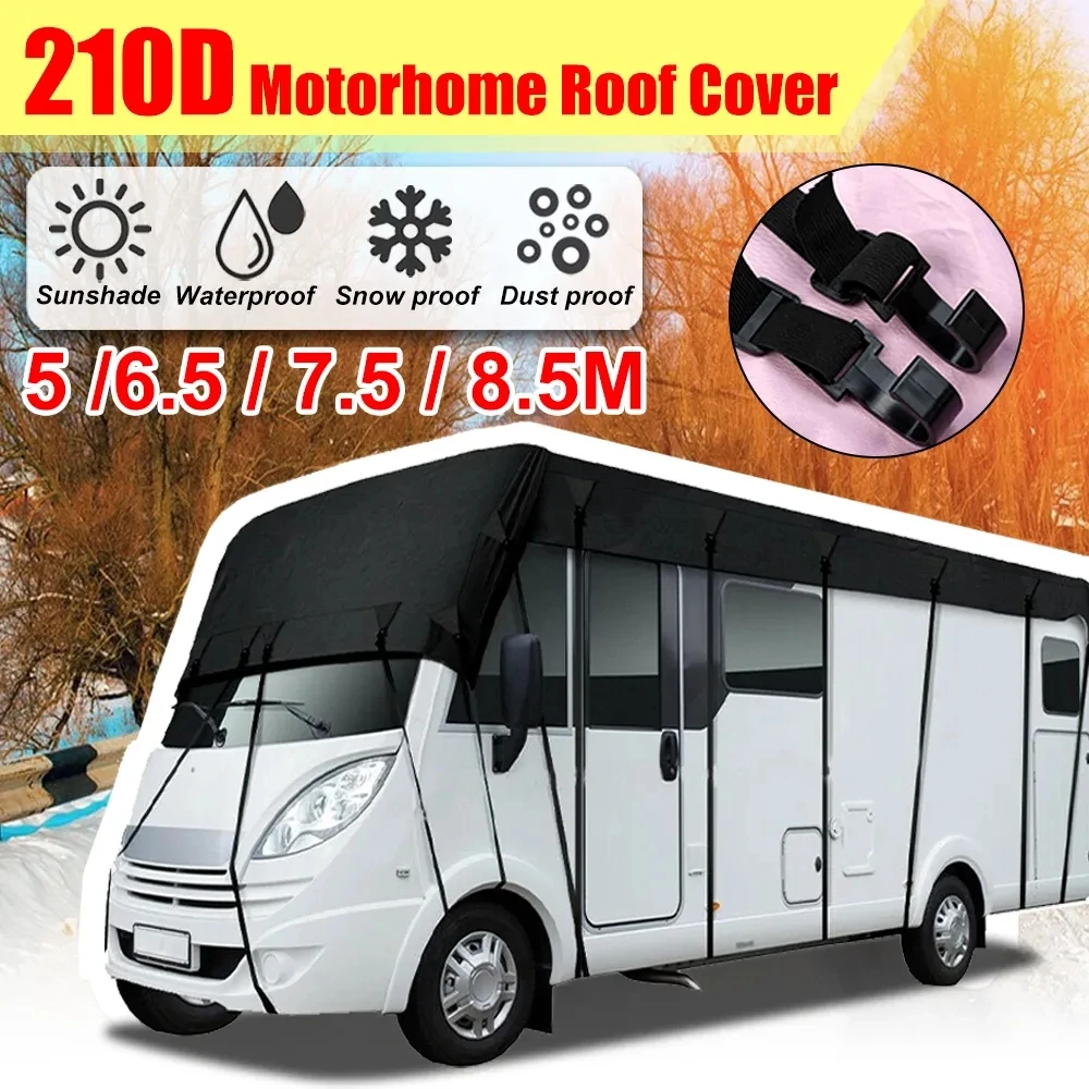 210D RV Caravan Roof Cover Tarpaulin Waterproof Dust-proof Sunshade Anti-UV Protection Motorhome Camper Van Top Tarpaulin Cover