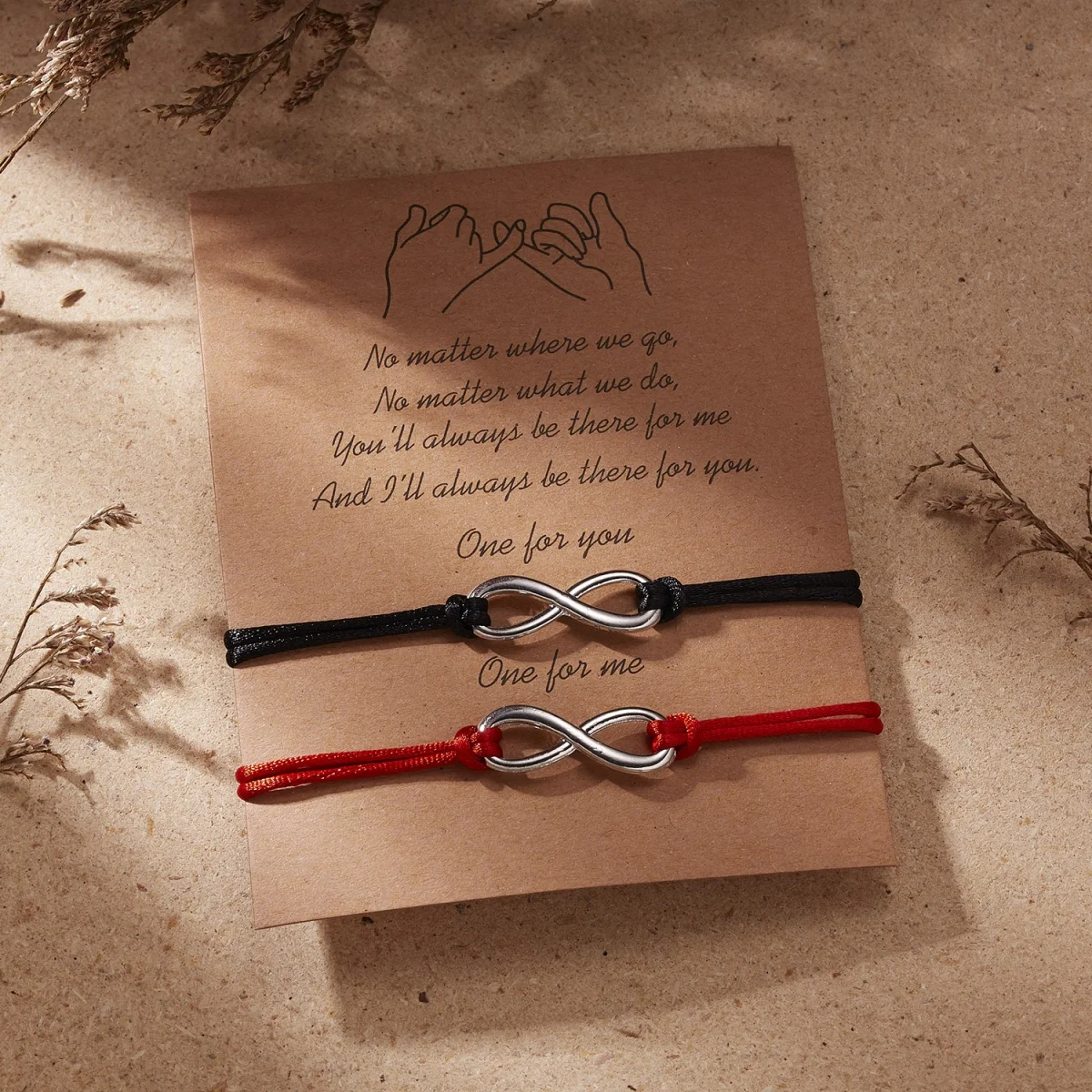 2 قطعة/المجموعة أحمر أسود حبل إنفينيتي رمز الكلمات 8 أساور للأزواج للنساء الرجال رومانسية لا نهاية لها الحب الصداقة أساور مجوهرات