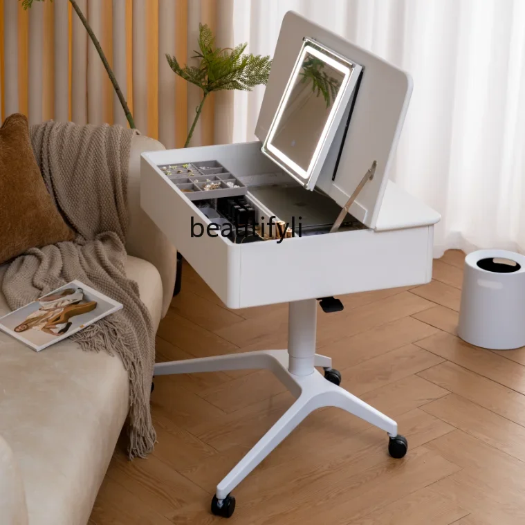 

Japanese-style removable dressing table bedroom all solid wood small lifting dressing table clamshell dressing table