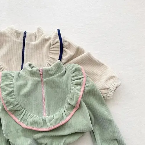2025 Autumn New Girls Long Sleeve Clothes Set Cute Baby Girl Corduroy Lace Sweatshirt + Trousers 2pcs Suit Kids Casual Outfits - Image 3