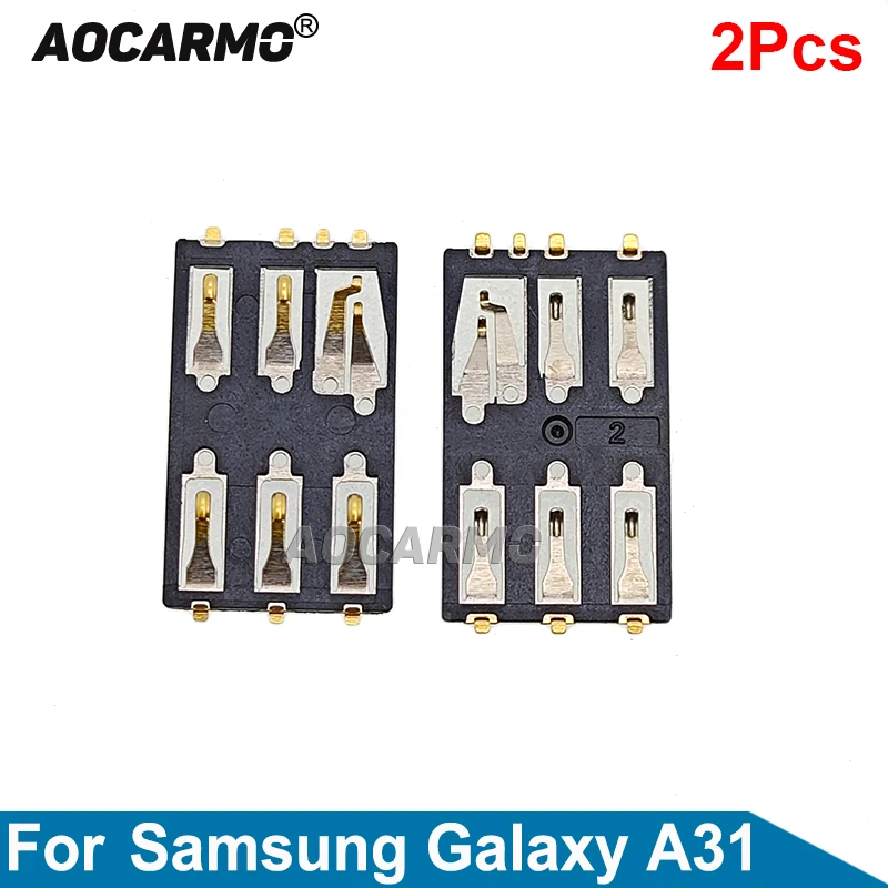 Aocarmo SIM card Reader Slot Sim Tray Holder Reader Inside Connector Repair Part For Samsung Galaxy A31