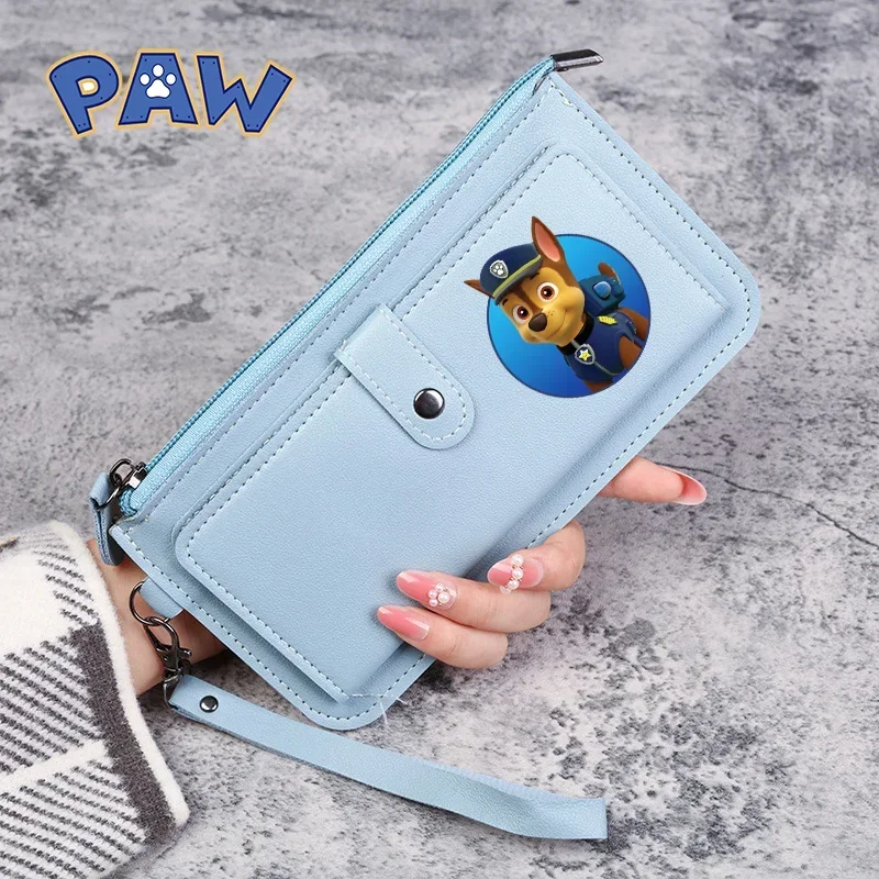 Paw Patrol Wallet Chase Skye Women Genuine Leather Long Clutch Money Bag Card Holder Coin Purse Cell Phone Pocket Female Fashion