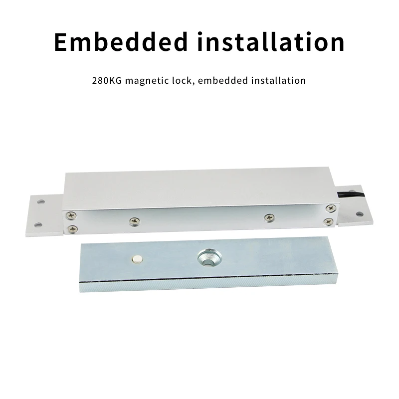 280KG concealed single door electromagnetic lock, embedded installation, signal feedback, DC12V magnetic lock