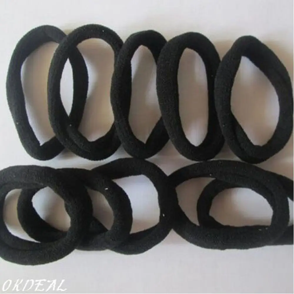Black Rubber Women Girl Ponytail Bracelets Seamless Hair Ties Hair Rope Hair Accessories Hair Band