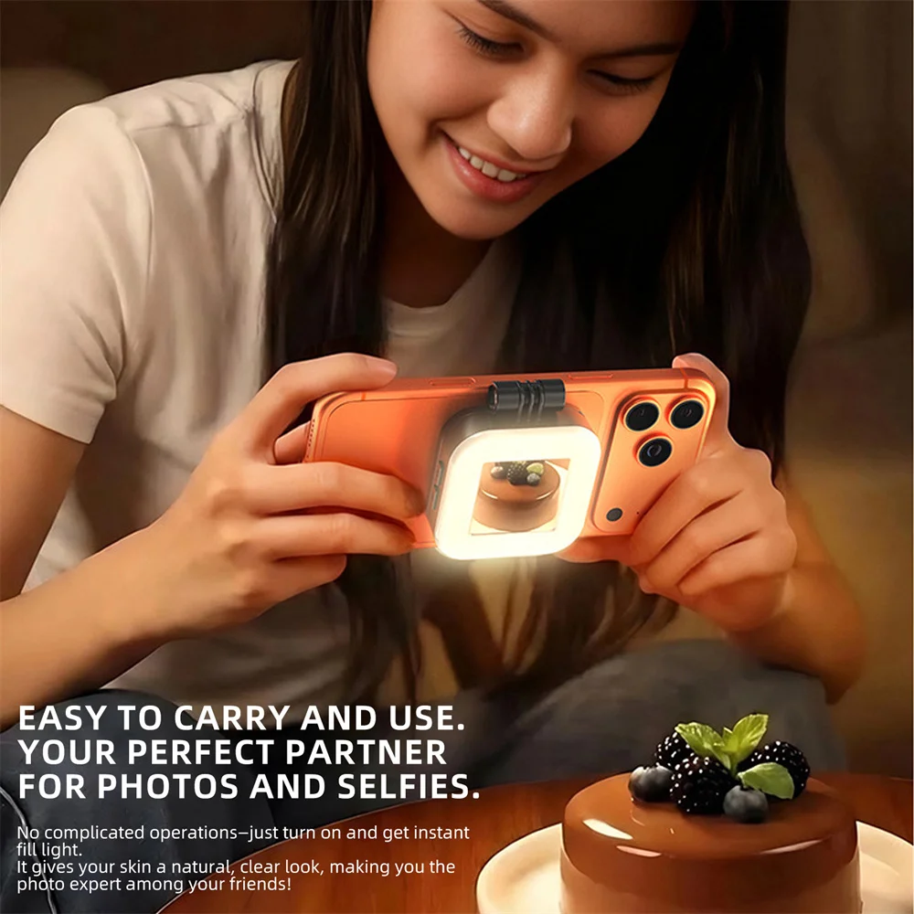 

НОВЫЙ Магнитный светодиодный RGB-осветитель для телефона, карманный, для видеосъемки, селфи, влогинга, прямых трансляций, портативная лампа