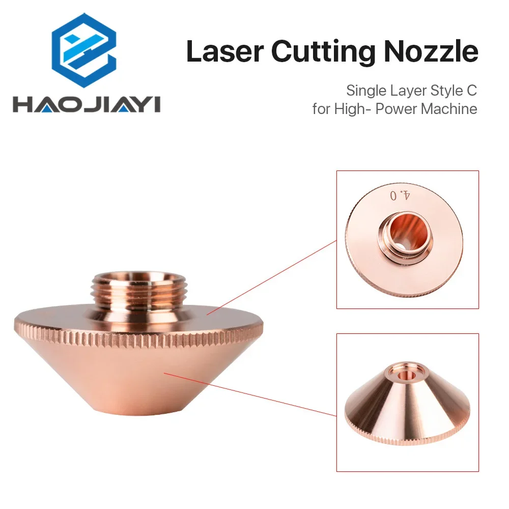 Penta Laser Cutting Nozzles Single Layer Style C for High-Power Machine D28 M11 H15mm Caliber 3.5-6.0mm for Fiber Laser