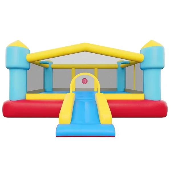 

Надувной домик, 14,7 x 13,8 x 6,8 футов, надувной батут с горкой для детей