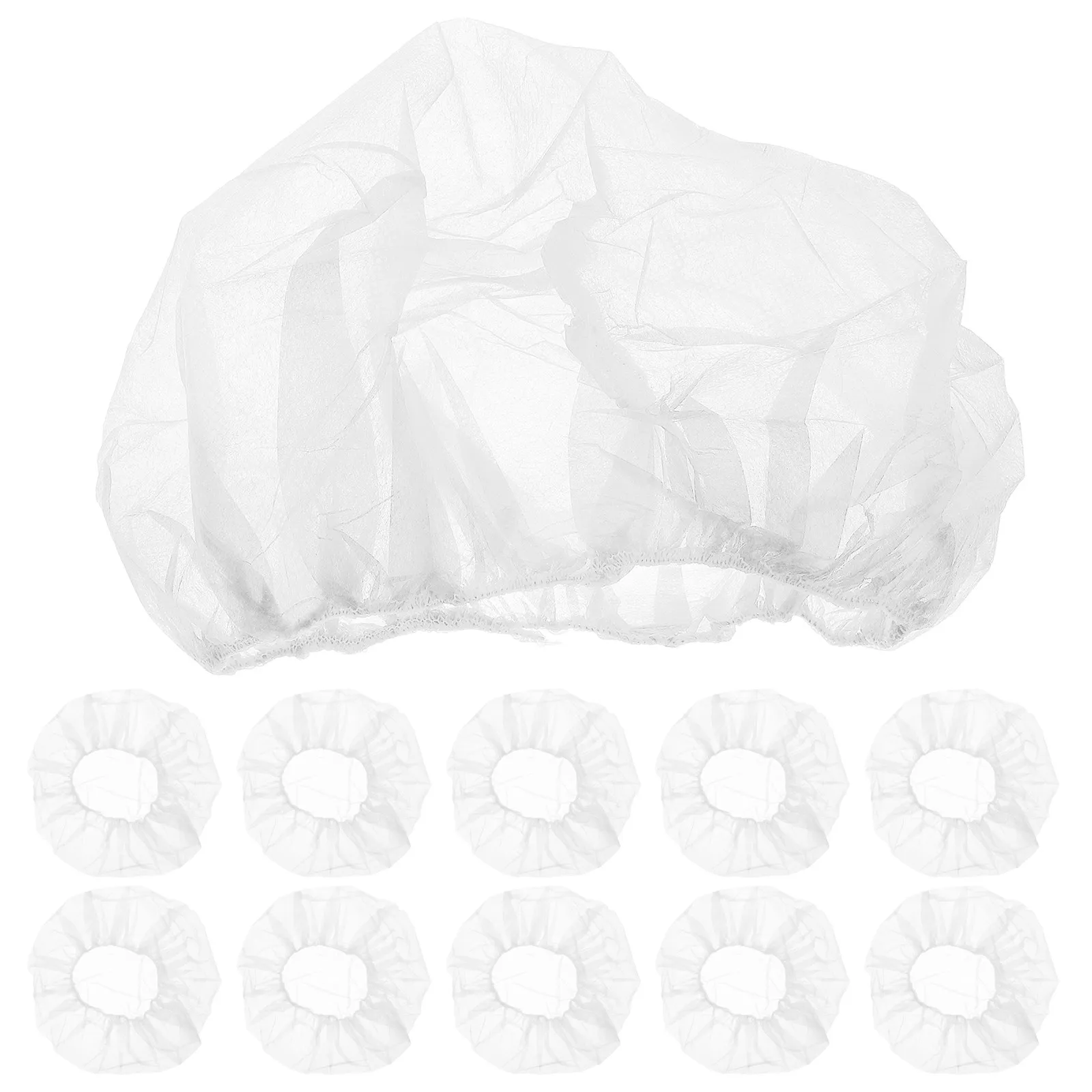 Disposable Bouffant Caps 100Pcs Breathable Elastic Nonwoven Hair Covers for Labs Food Service Work