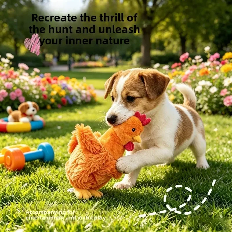 Stuffed Sounding Hen Puppy Plaything Tearproof Cotton Build Long Lasting Chew Proof Engaging Squeaker Toy for Kitten Hound