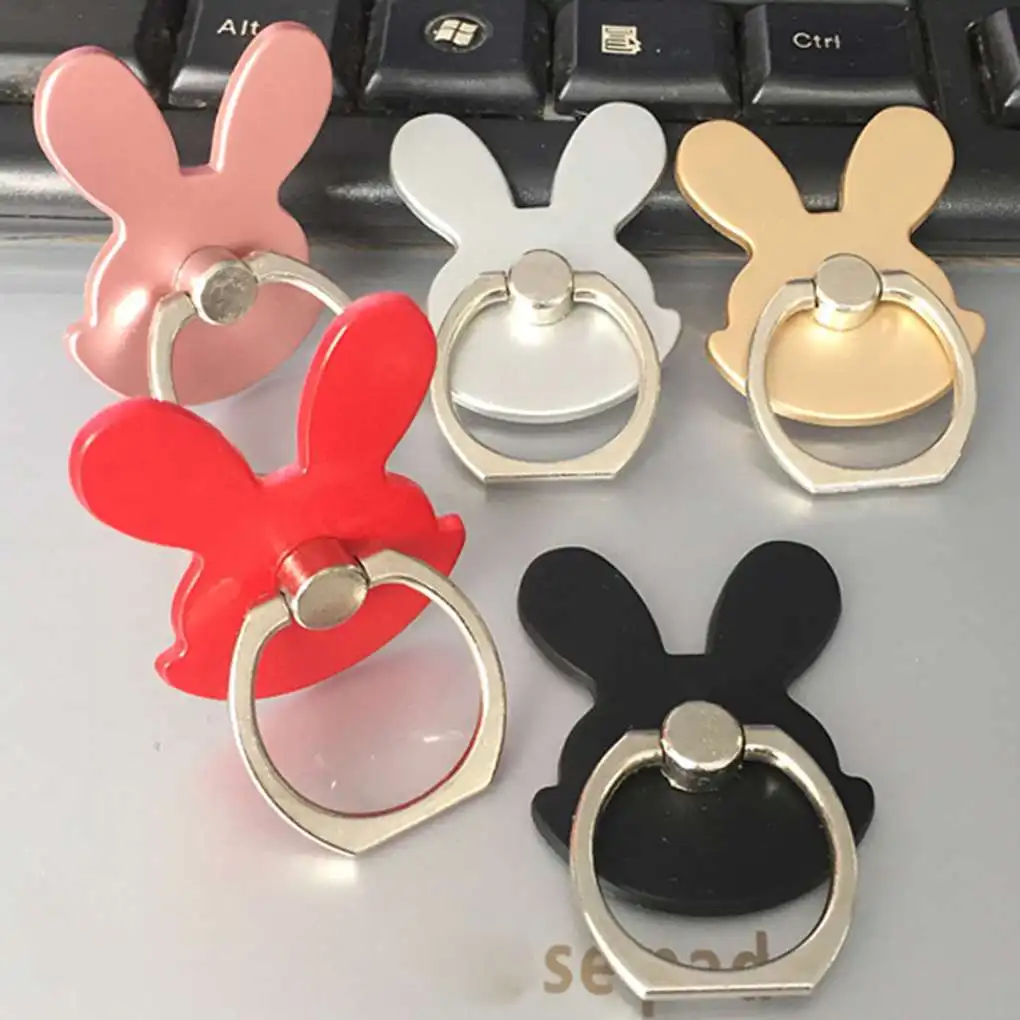 Kaninchen Hase Telefonst änder Tablets Handgriff Ständer Aluminium legierung 360 Rotation Telefon Ring halter