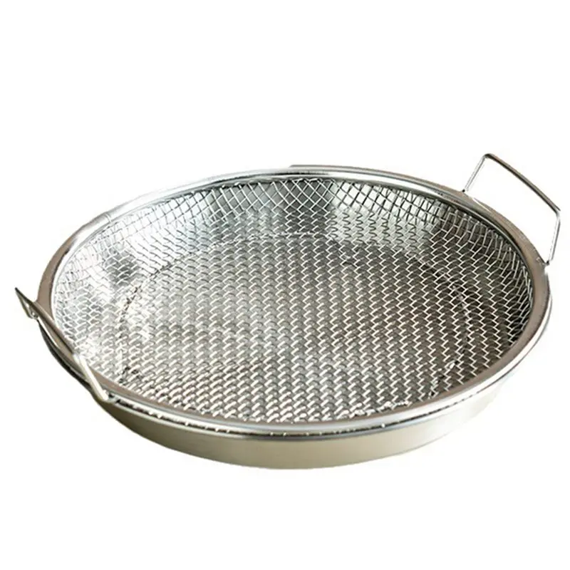 A25I-Fried Oil Drain Artifact Stainless Steel Disc Filter Household Kitchen Barbecue Snack Oil Filter Plate Drain Mesh Plate