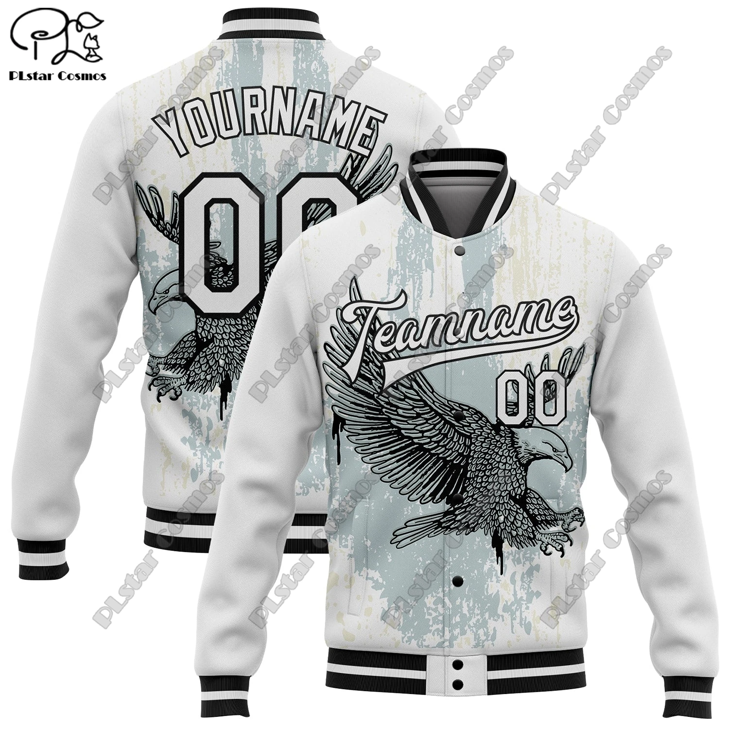 

3D Printing Custom Flamingo and Eagle Tropical Hawaiian Palm Tree Authentic Full Snap Jackets Unisex Winter New Arrivals