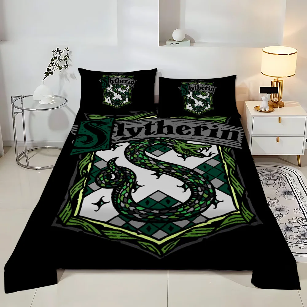 Bedding Set Adult Children Bed Sheet With Harry Potter Hogwarts Pillowcase Droop Full Encirclement Mattress Cover Four Seasons