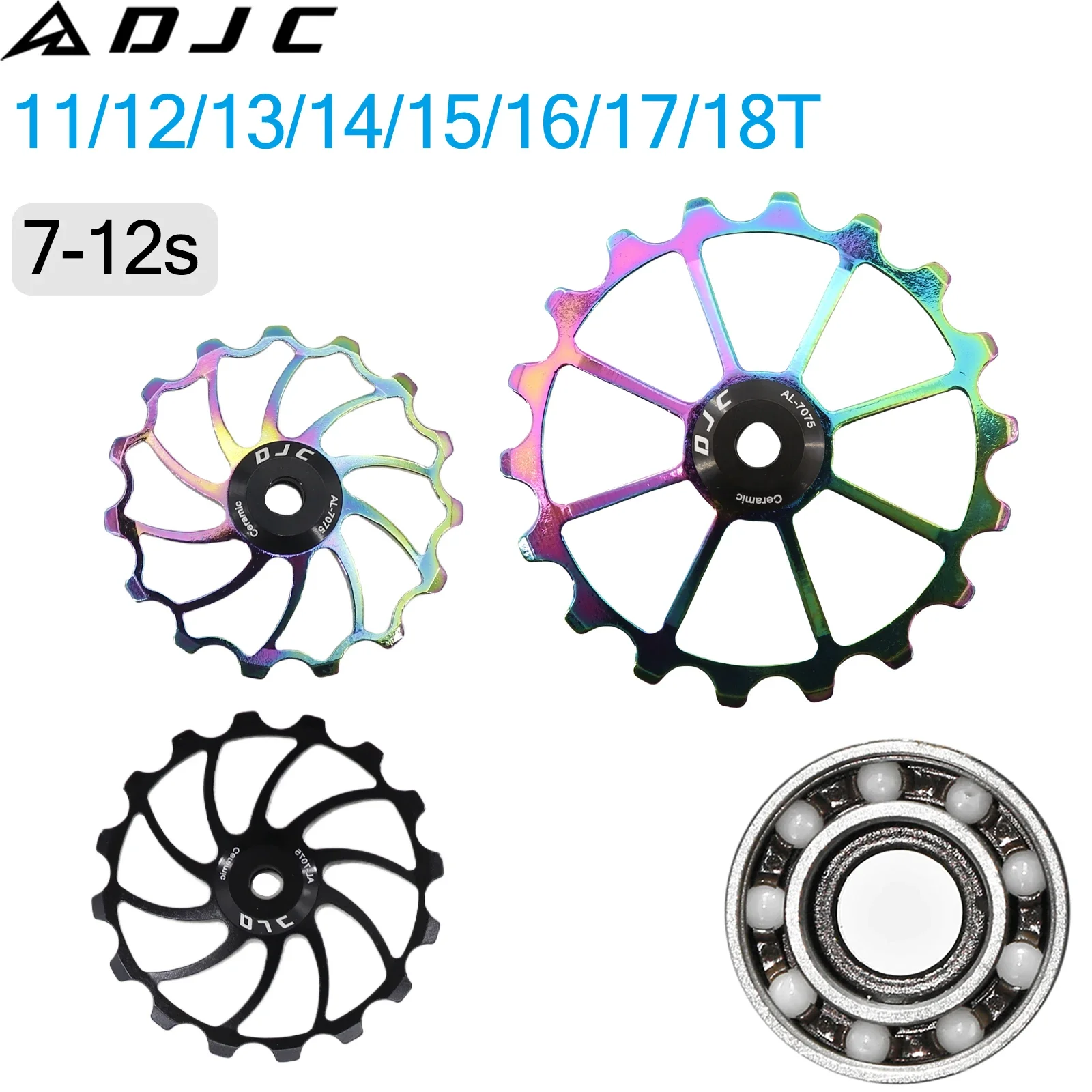 DJC 12s Bike Pulley Wheel Ceramic Bearing Oilslick 11T 12T 13T 14T 16T MTB Road Bike Derailleur Mountain Road Bike Guide Wheel