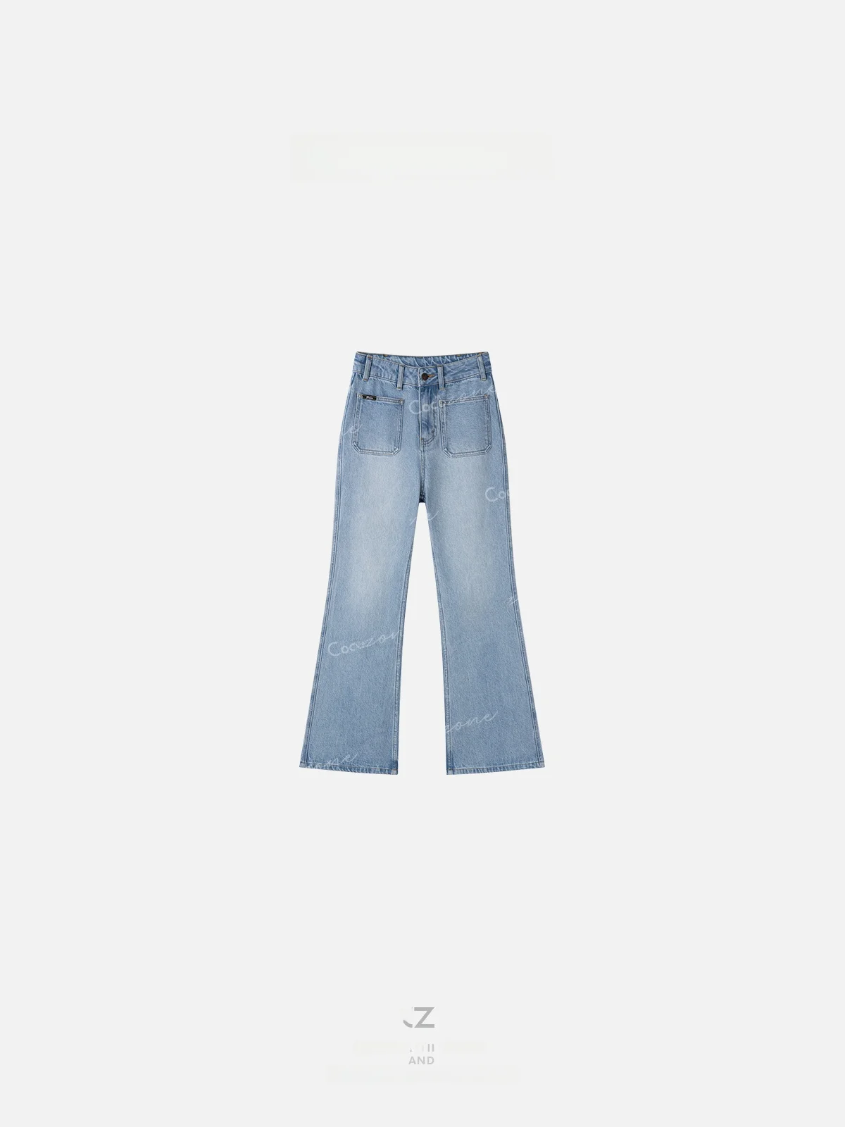 

Zone Retro Washed Casual Flared Jeans Women Light Color Pure Cotton Hoof Pants High Waist Wide Leg Loose Fit Autumn Wear