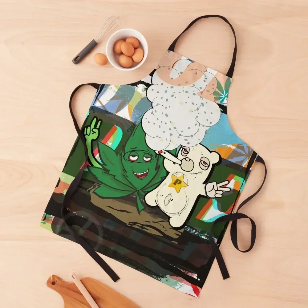 

SMOKING FRIENDS - HAPPY HOWARD and FRIENDS - DOPE - ARTWORK Apron Korean Kitchen Items Apron