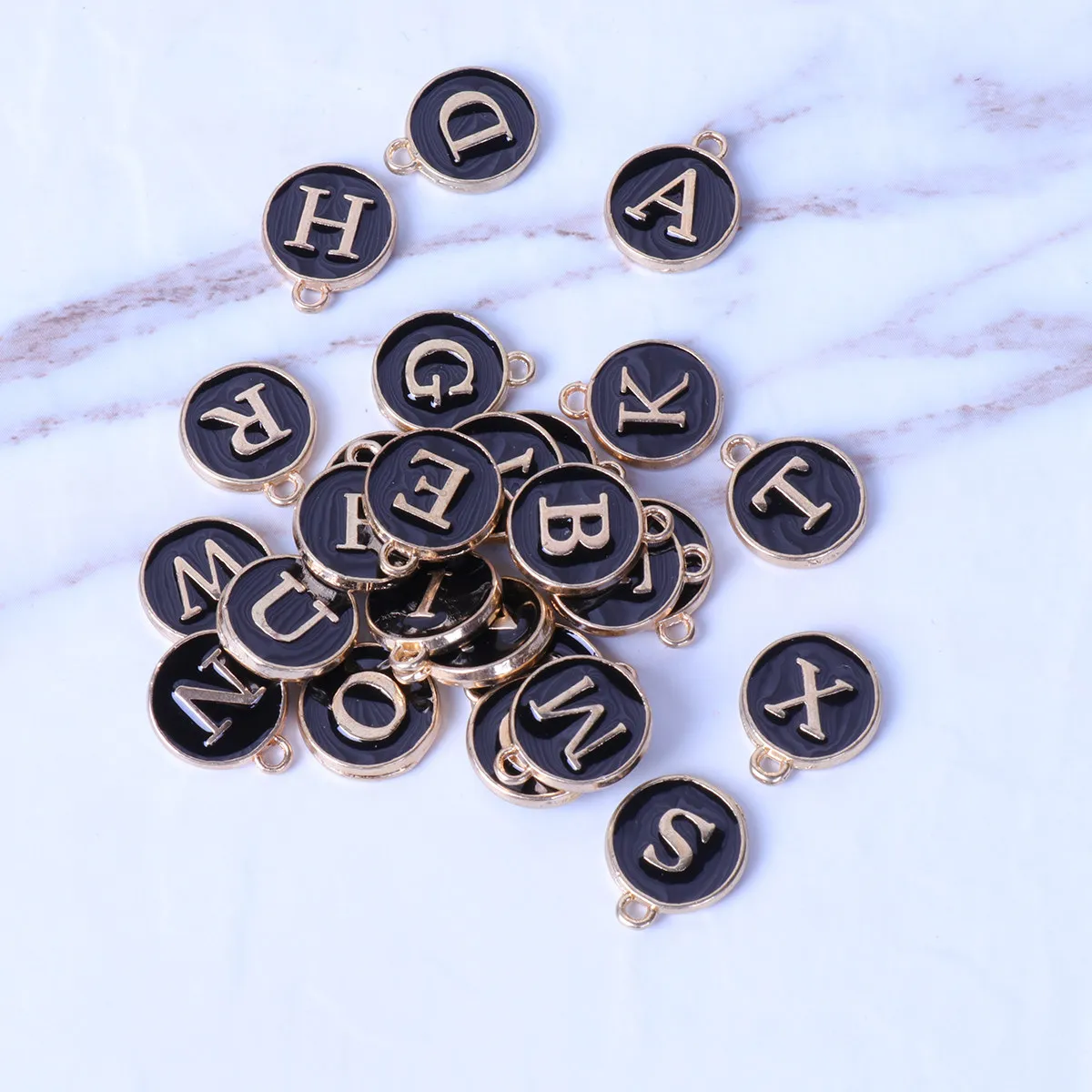 26Pcs Alloy Pendant Trays Blank Pendant Base For Jewelry Maker Christmas Craft Making Charms English Alphabet