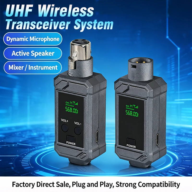 Fuham U8 UHF Wireless Microphone Transmitter Receiver 48V Phantom Power Wired-W…
