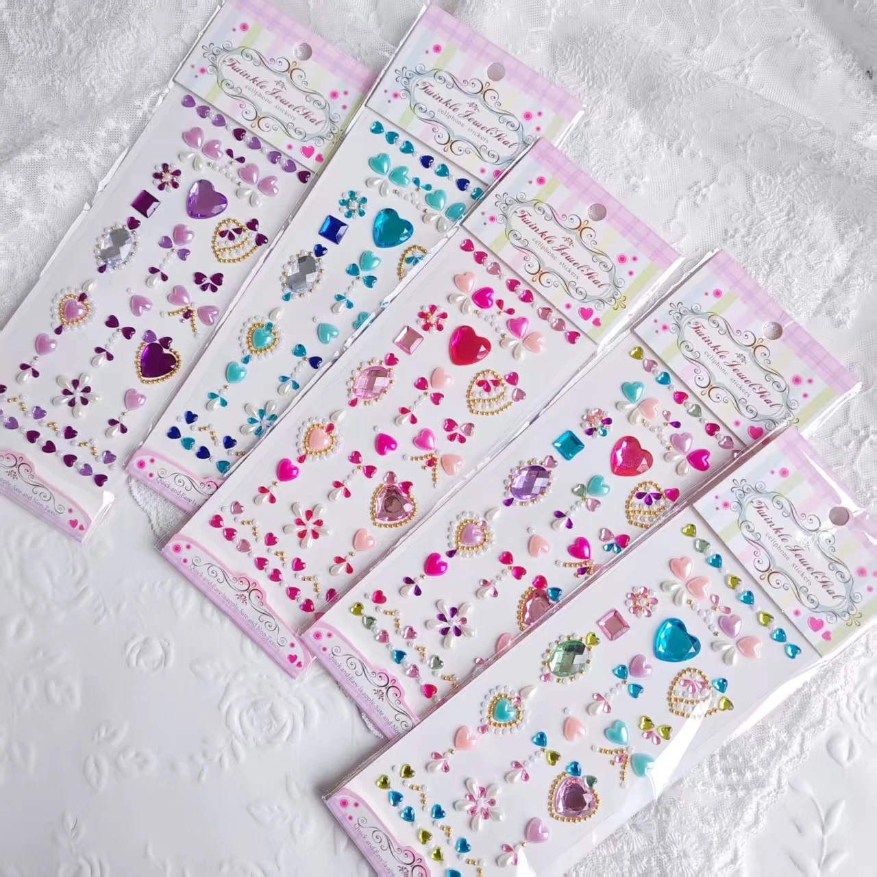 5 Fairy Stick สติกเกอร์,เด็กสาวหัวใจเจ้าหญิงสไตล์ตกแต่งสติกเกอร์ใบหน้า,สติกเกอร์แต่งหน้าเวที,คริสตัลประกาย