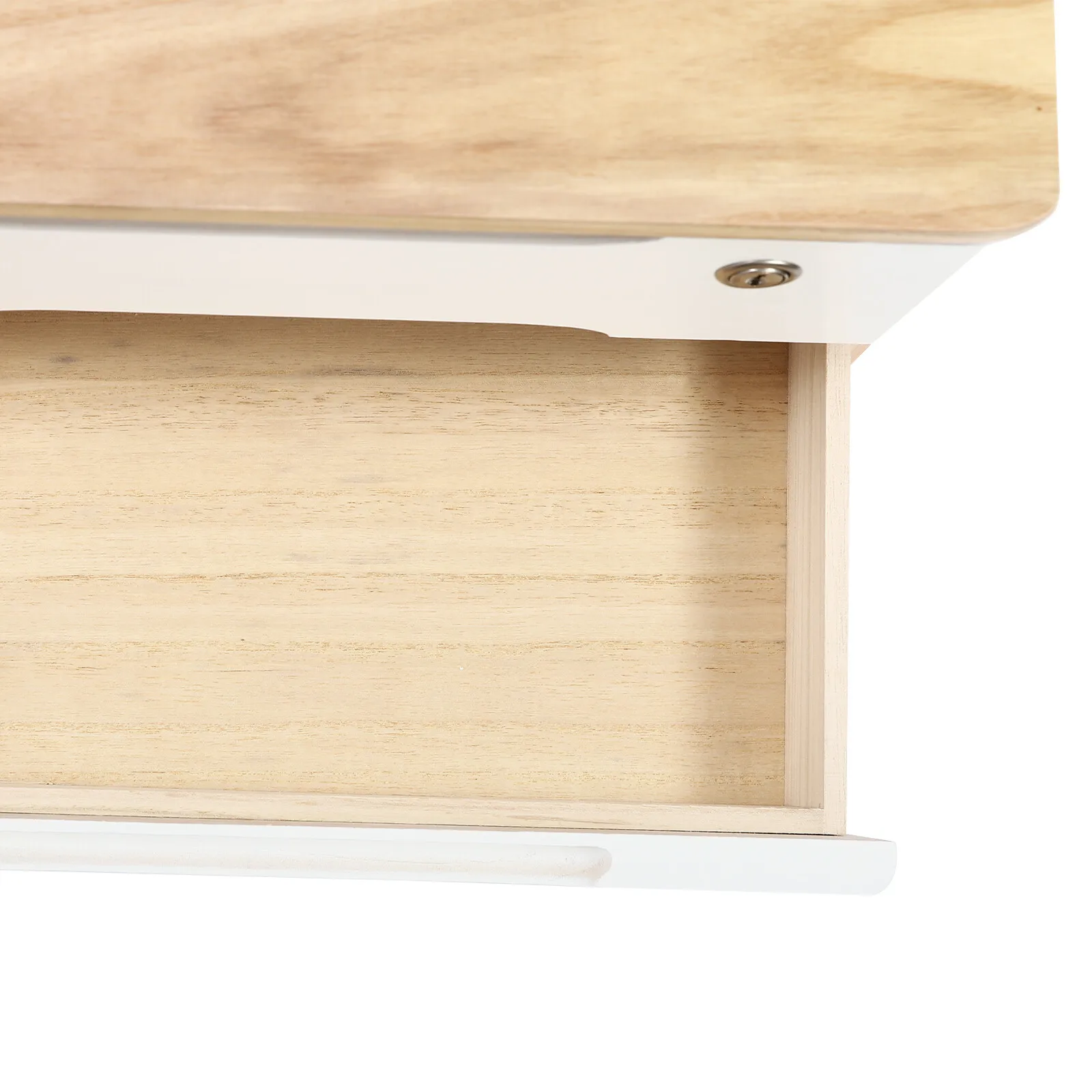 منظم صندوق تخزين مكتبي خشبي بطبقتين مع أدراج قابلة للقفل للمكتب والمنزل