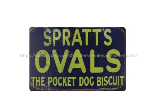 replica wall decor Spratts Ovals The Pocket Dog Biscuit metal tin sign