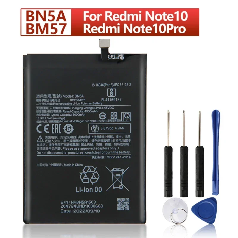 2024 Years Replacement Phone Battery BN5A BM57 For Xiaomi Redmi Note 10 5G POCO M3 Pro 5G Redmi Note 10 Pro 5G POCO X3 GT