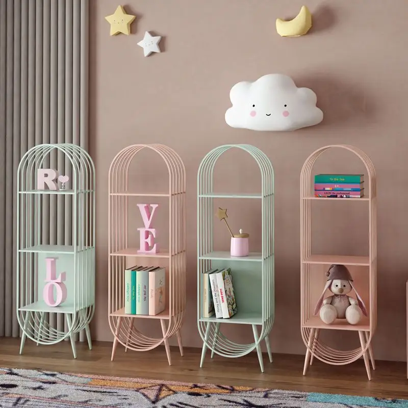 Creative Iron Bookshelf Book Shelf Furniture Floor Book Storage Rack Book Cabinet Multi-Layer Book Rack For Living Room Bedroom