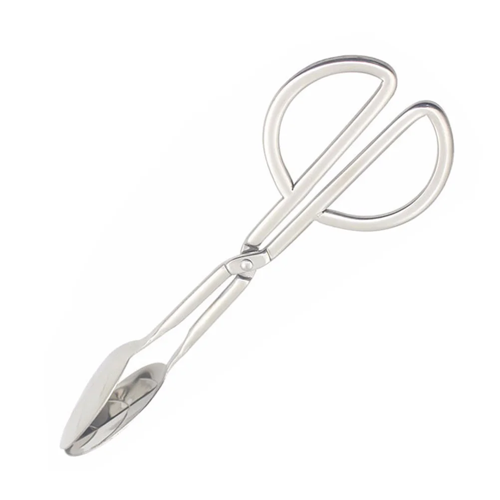 

1Pcs Kitchen Food Tong Stainless Steel Salad Clip Scissor Shape for Buffet Bar Picnic Weddings Reunions Daily Use