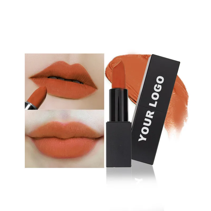 Customized Your Logo Nude Velvet Matte Lipstick Waterproof Long-lasting Matte Non-stick Sexy Lipstick