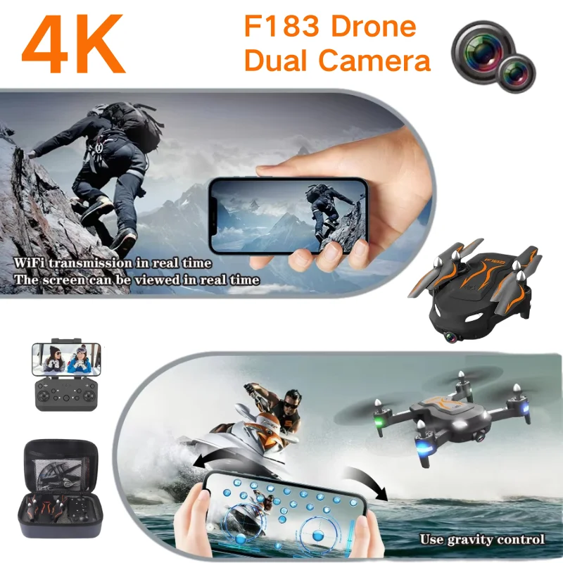 

F183 Дрон Профессиональный 4K HD Двойная камера Широкоугольный Аэрофотосъемка Складной Оптический Позиционирующий Квадрокоптер Дрон