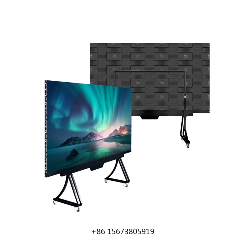

85Inch 135 Inch Foldable Mobile Led Conference Meeting Display Pantalla P0.78 P0.9 Indoor Moving LED Video Wall Display Screen