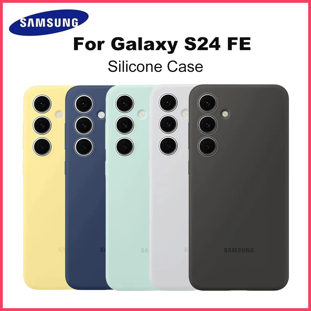 

Новый оригинальный силиконовый чехол для SAMSUNG Galaxy S24 FE, силиконовый чехол S24FE, тонкий противоударный чехол для смартфона