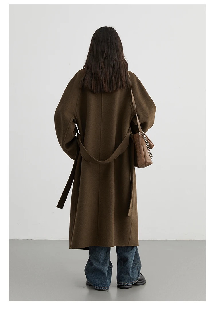 CHIC VEN Women Long Double-sided Woolen Coats Retro Loose Female Overcoat Double Breasted Ladies Windbreak Autumn Winter 2026 15 S53dcbed32e64414db0c358a46194e760y