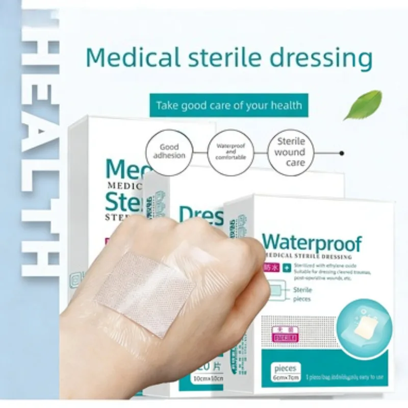 Sterile Transparent Waterproof Wound Dressing, Large Breathable Adhesive Bandages for Shower Post-Op Navel Care Protective Patch