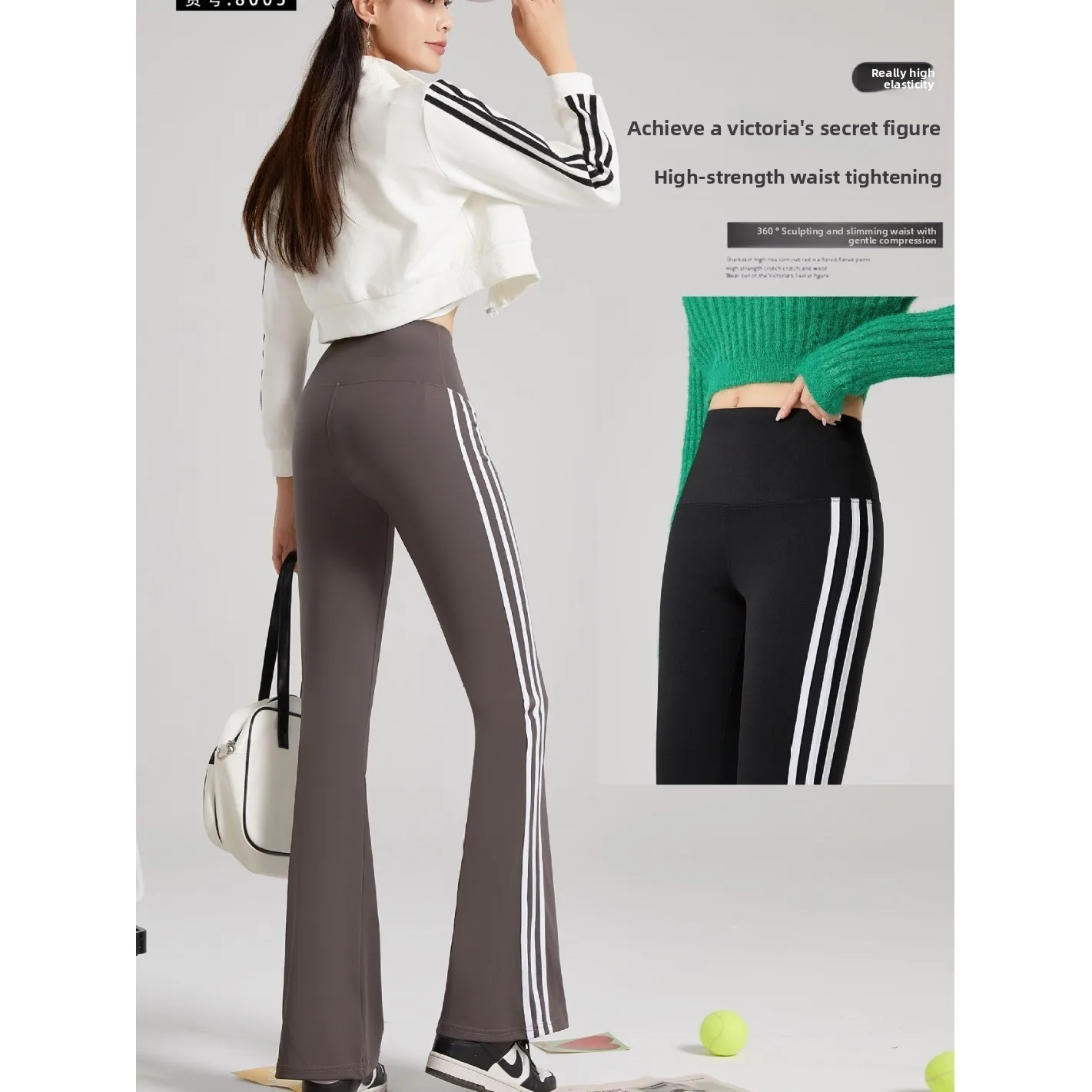 ハイウエストヨガパンツ レディース 夏用 着痩せ ロング丈 マイクロフレア お腹シェイプ ベビースーツパンツ