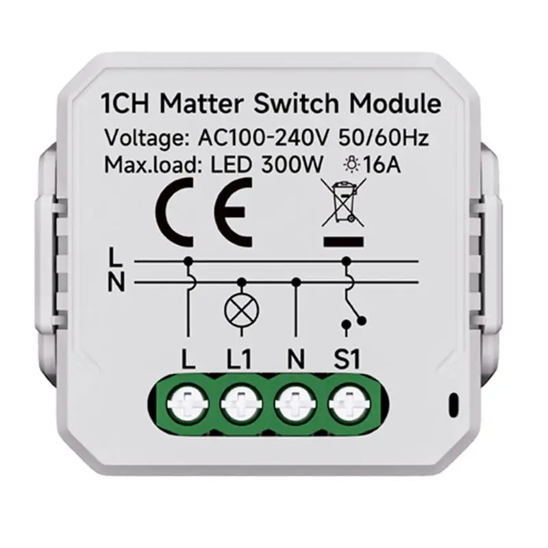 

AA08-Smart Home Relay Automation Breaker 1/2/3 Gang Matter Wifi Switch Module Works With Homekit Smartthings Alexa Google Home 1