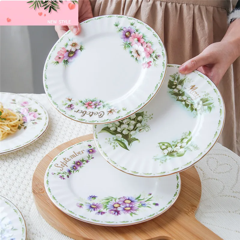 

Керамические тарелки для стейка, костяной фарфор, фарфор для салата, десертное блюдо, сезонный стиль, кухонная посуда, свадебные подарки, подарки для вечеринок, 8 дюймов