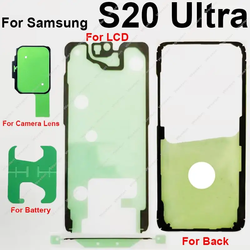 Full Set Waterproof Adhesive For Samsung S8 S9 S10 S20 S21 S22 Plus Ultra S21FE LCD Screen Back Battery Cover Sticker Tape Glue