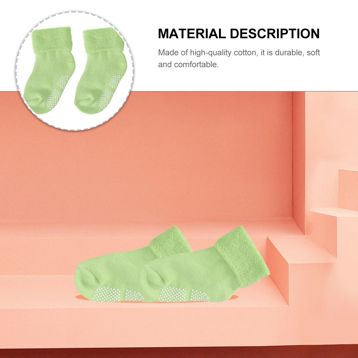 

Baby Socks for Boys and Girls Cotton Thickening Non Slip Socks Milk White M 1-3 Years Designed Shrinkage Resistant