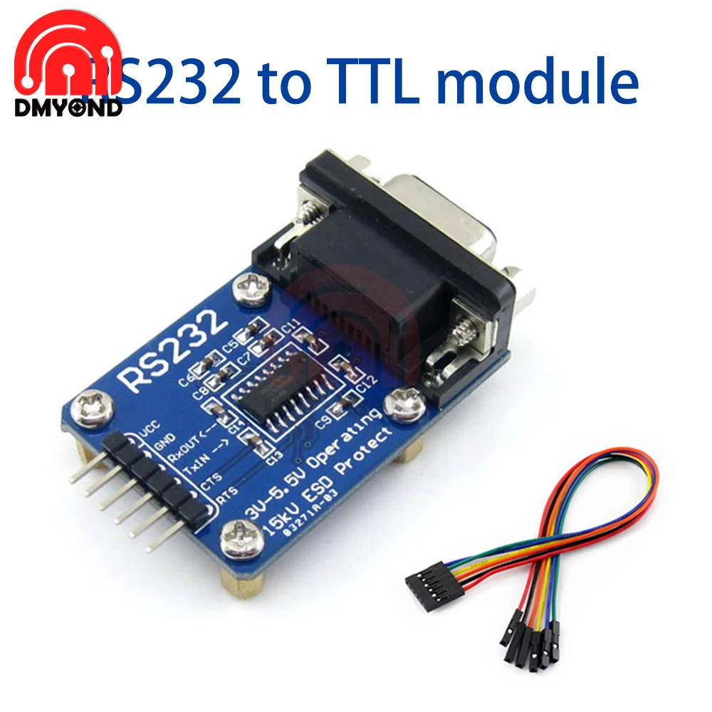 TTL to RS232 Module TTL RS232 Male Female Mutual Conversion Module Serial Level Conversion to SP232 TTL Serial Port ESD Protect