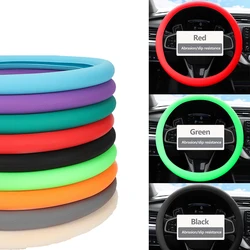 Universal Car Summer Silicone Steering Wheel Cover Elastic Glove Cover Texture Soft Multi Color Auto Decoration DIY Accessories