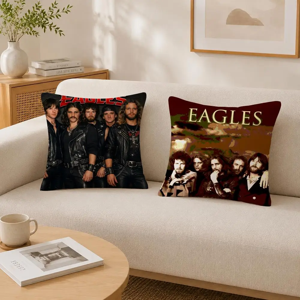 Band The E-Eagles Band Cushion Cover Soft Fluffy Short Plush  Pillow Case  Sofa Bed Home Decor