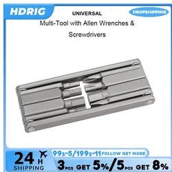 HDRIG Multi-purpose 8 in 1 Allen Wrench Hex Key Set Screwdriver Tool Kit Foldable Portable For Photographic Accessories Assembly