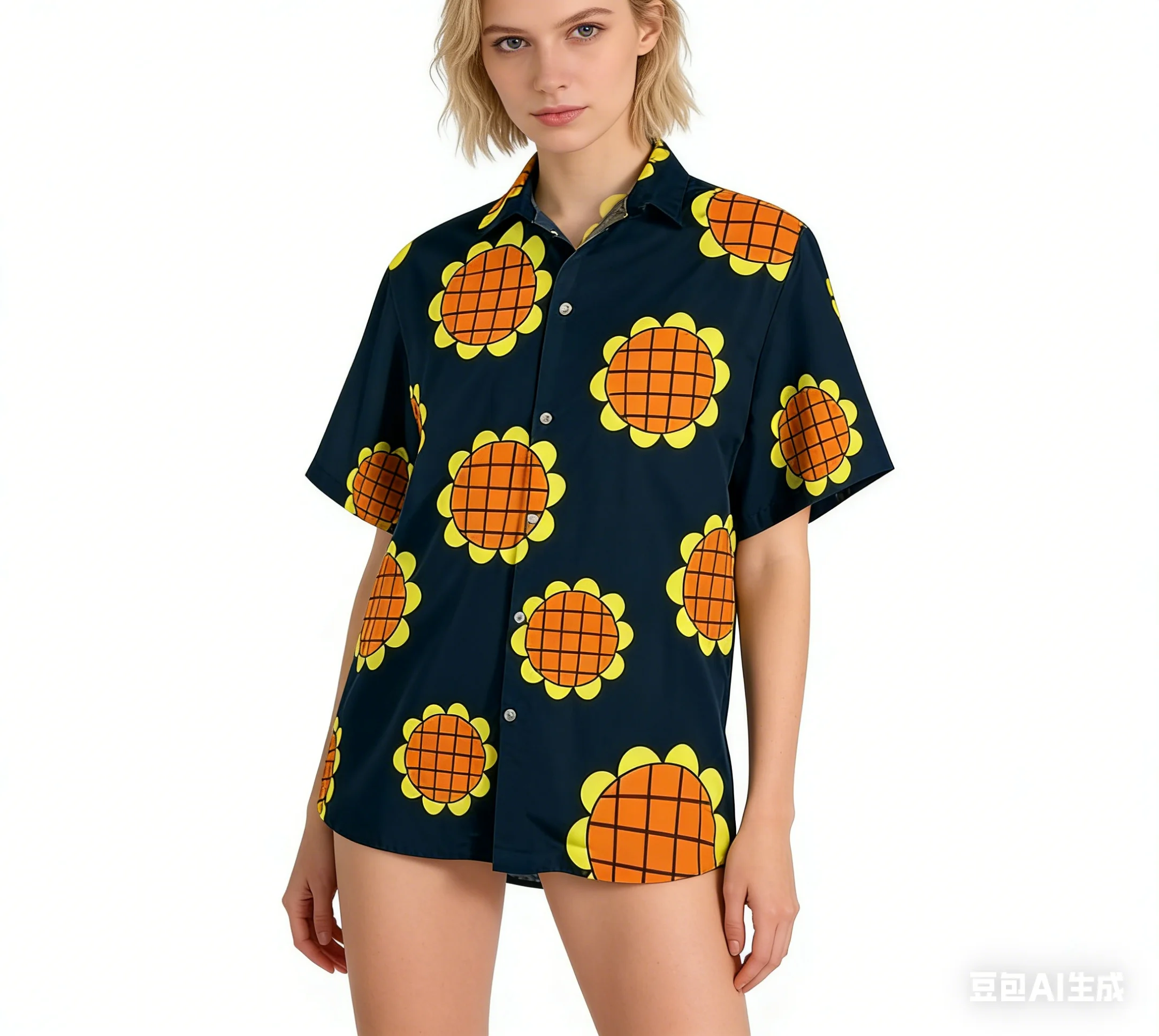 Funny Cosplay Male Shirts Hawaii Pattern Button Up Casual Summer Party Wear Men's Clothing Fashion Cheap Clothes