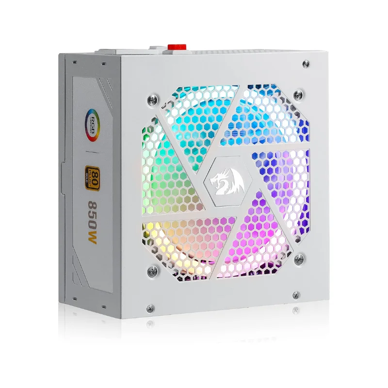 Redragon RGPS-850W 80+ Gold 850 Watt ATX 3.0 & PCIe 5.0 Fully Modular Certified Compact 160mm Size Power Supply,White