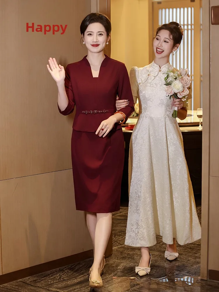 

Ele Long-Sve Wedding Dr for Mother of the Bride Spring 2024 New Arrival High-End Cusizable Chinese