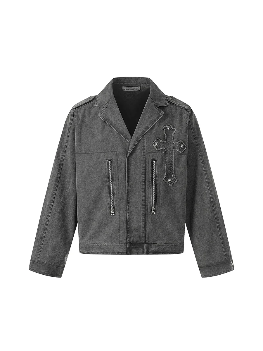 

Куртка Waed American Retro с вышивкой крестиком, плотная, в уличном стиле, свободного кроя, с длинными рукавами, на молнии