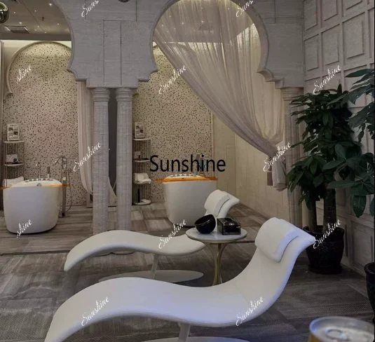 Curved sofa light luxury physiotherapy hall swimming pool villa leisure club home recliner